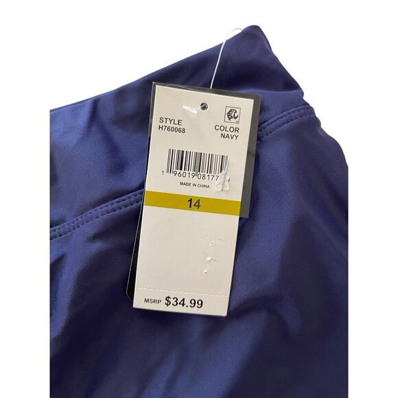 Island Escape Women’s Navy Blue Pull-On Swim Shorts Size 14 NWT $35 - Picture 4 of 5